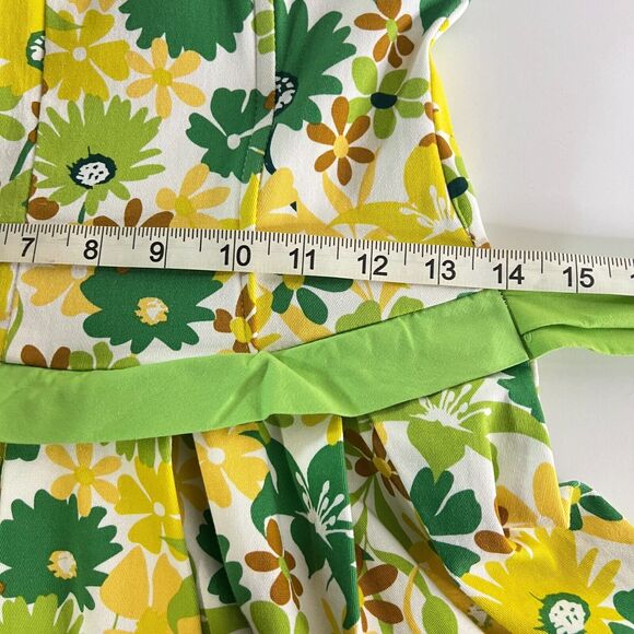 Vintage Y Apparel‎ Retro Fit and Flare Dress Size Small Tie Waist Boned Bodice - Picture 7 of 13